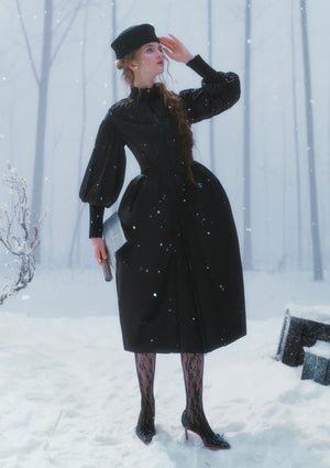 Warrior II Down Puffer Coat — Black