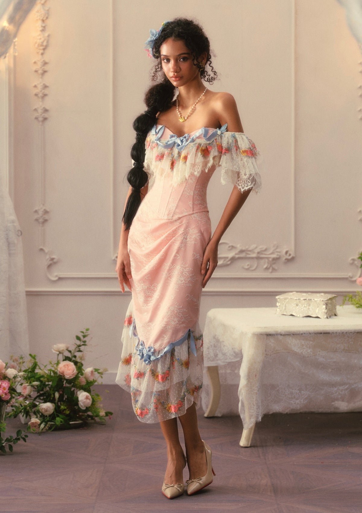 Floral Dreamweave Corset Dress