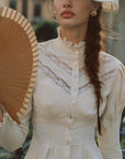 Rose Cape Blouse - Beige
