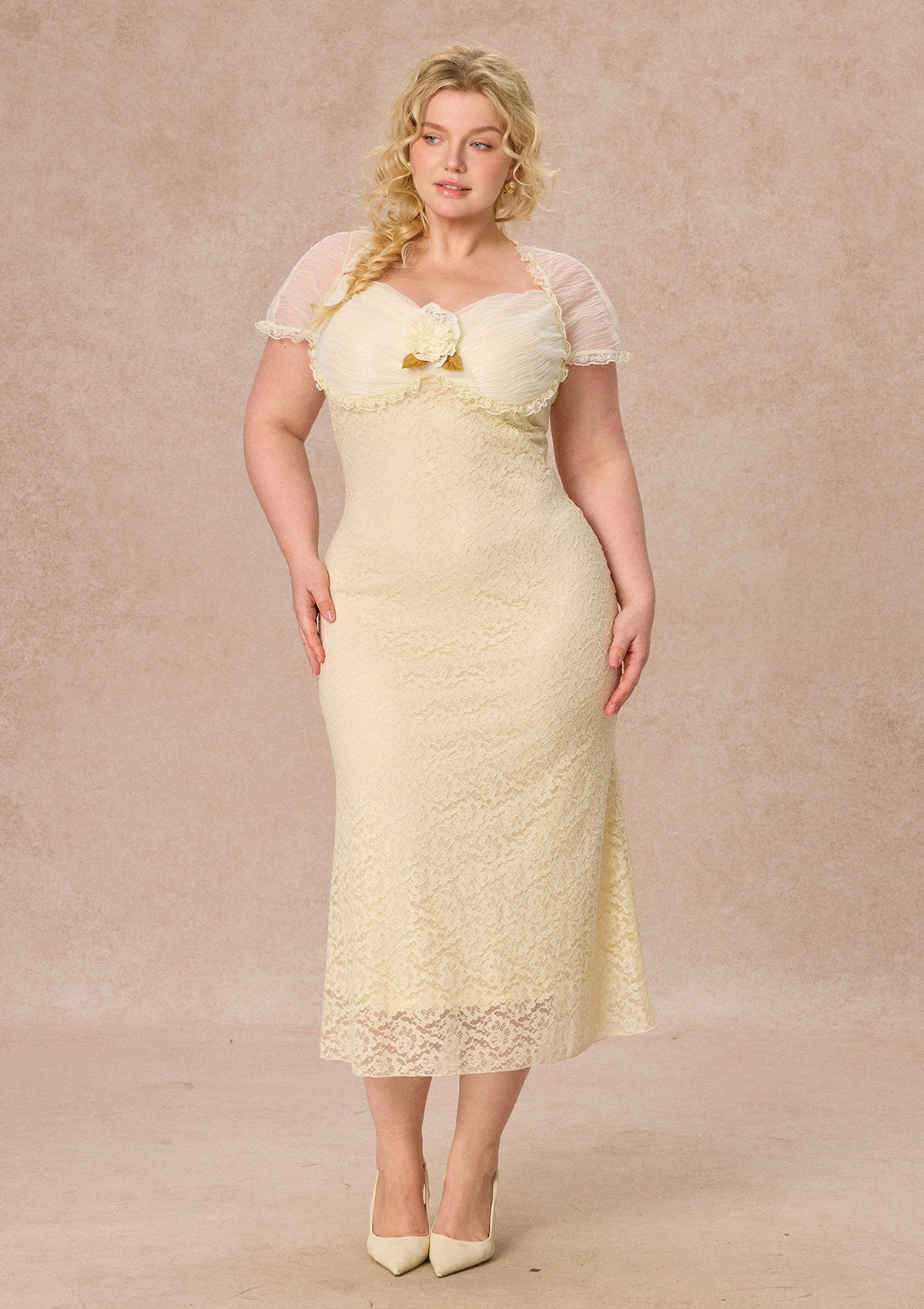 Cream Letter Dress Pre order / 4XL