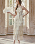 Gilded Feather Fan Corset Dress
