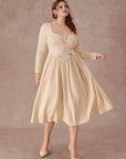 Curve&Plus Courtyard Rendezvous Knit Dress (White)