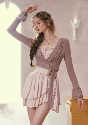 Pink Mist Ballett-Strickjacke