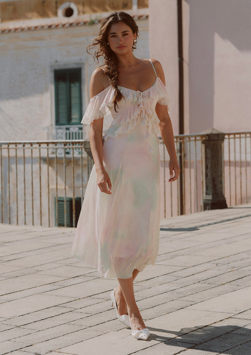 spring lace dress Pearl Embellished Collar Lace Midi Dress