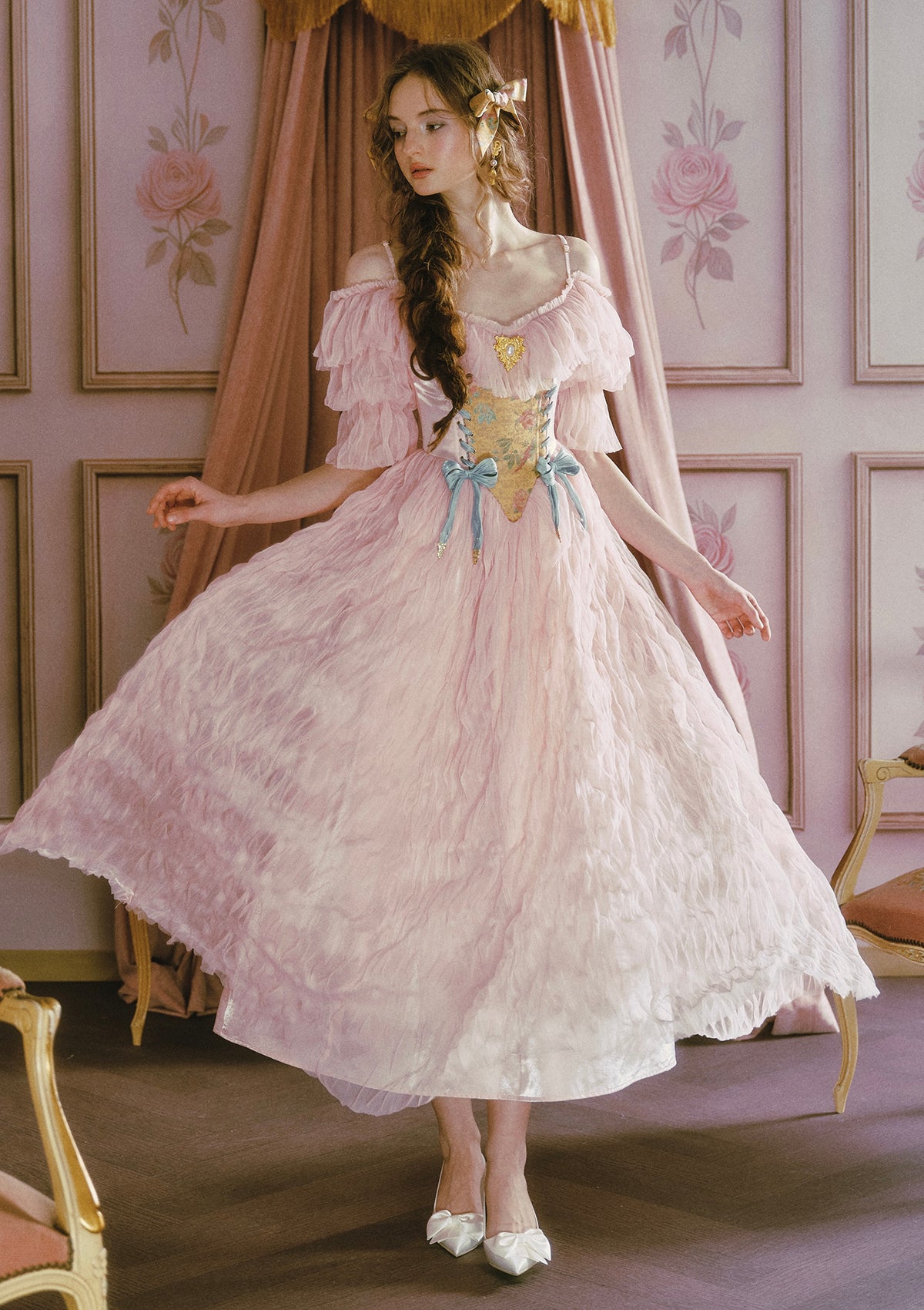 Embroidered Princess Corset Dress In-stock / M