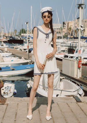 White Sail Maiden Knit Pleated Skirt