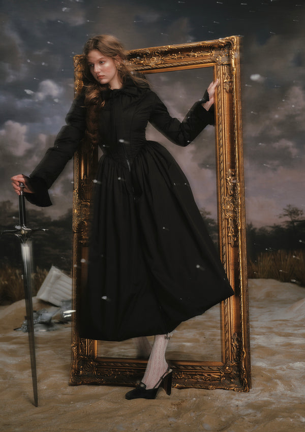 Black&White Warrior Down Coat (Black)