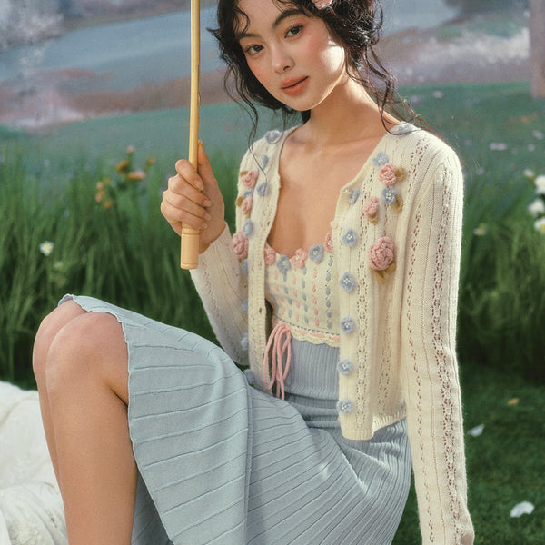 トップス JOICEADDED Flower Lace Knitted Cardigan 1_f822eae6-f796-4a47-aade-