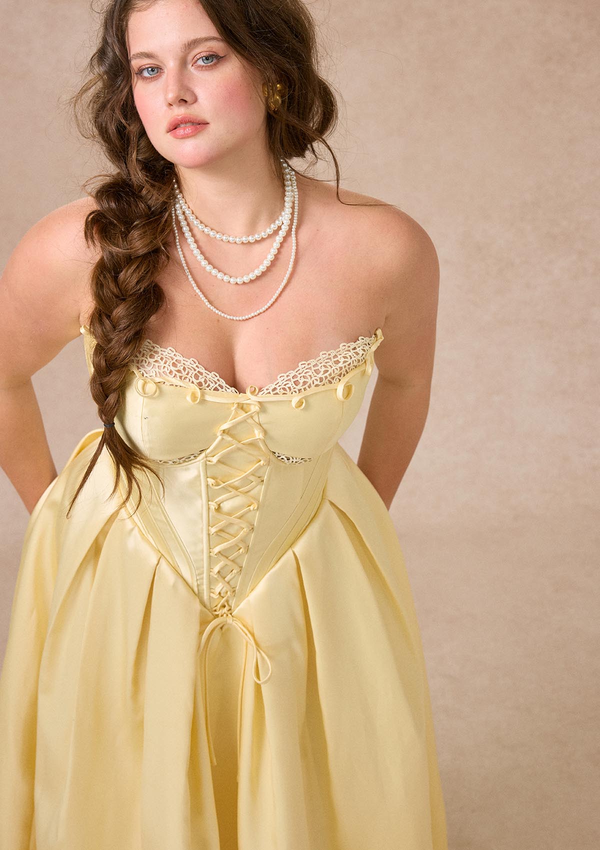 Belle's Gilded Corset Dress