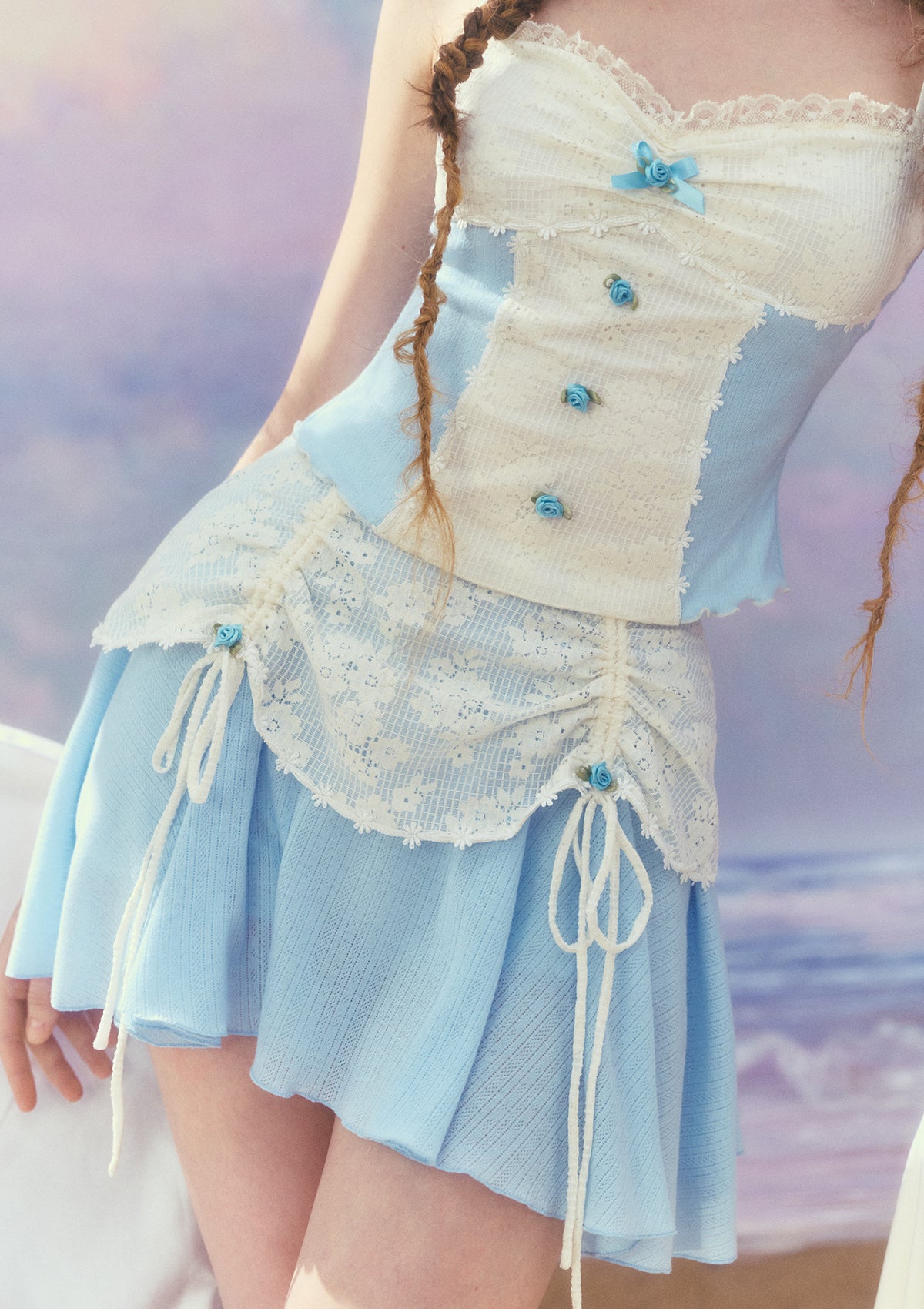【BAON】Saltine Lace Layered Skirt H34e22a13994c4b5c977c888793f1c