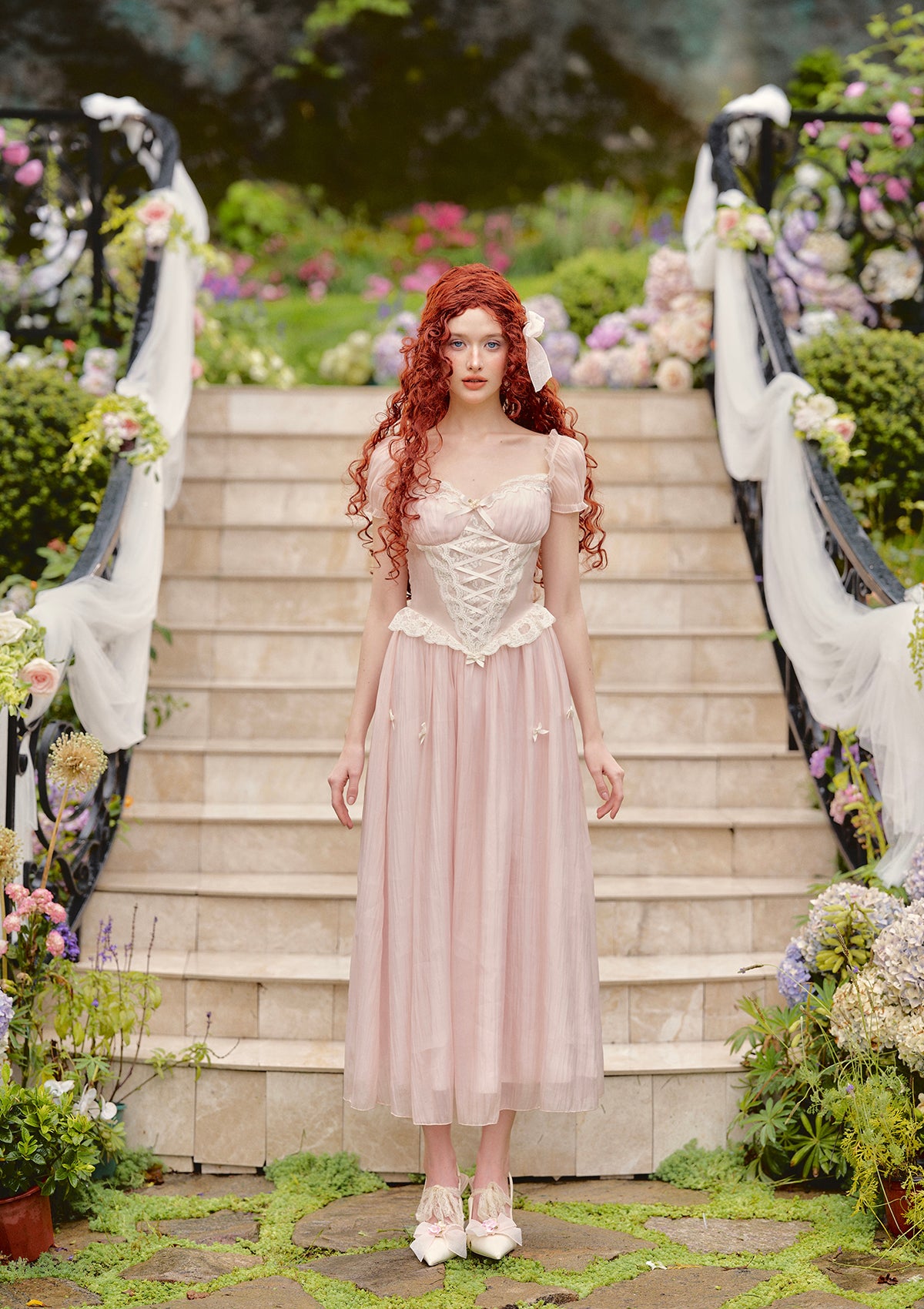 Pink Mist Fairy Corset Dress In-stock / S