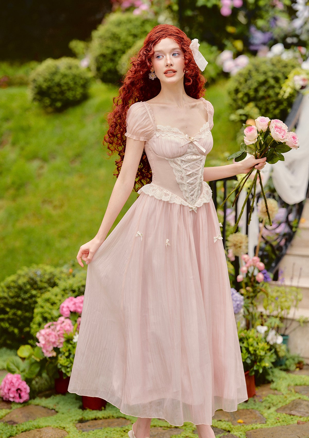 Pink Mist Fairy Corset Dress In-stock / S