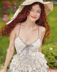 Blaues Kirschblütenkleid