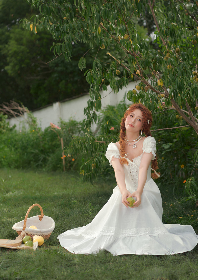 "Pure White" Wisteria Corset Dress