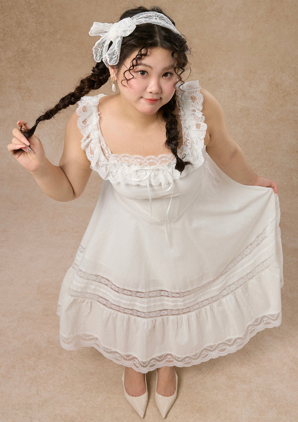 Curve & Plus "Pure White" Garnet Corset Dress