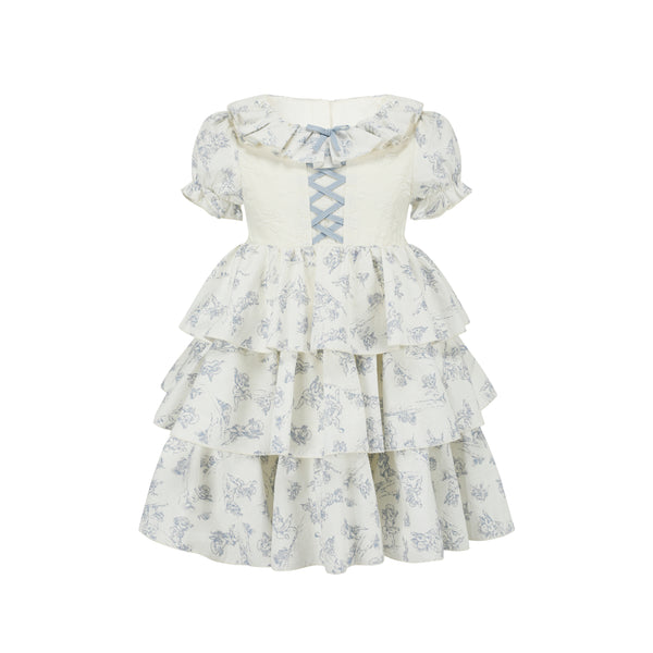 Toddler Girl Blue Dollhouse Corset Dress