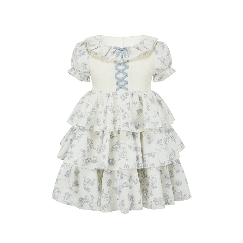 Toddler Girl Blue Dollhouse Corset Dress