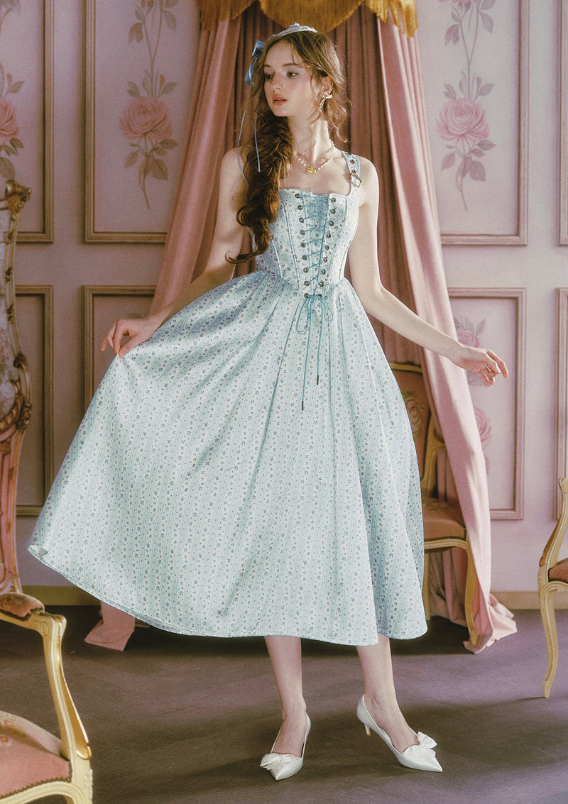 tea dress for women Afternoon Sweet Tea Dress (Blue) In-stock / XS