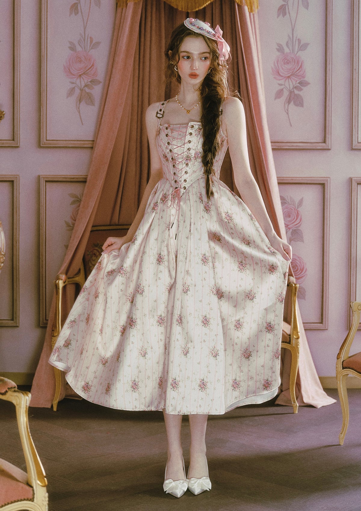 Afternoon Sweet Tea Dress (Pink) XS