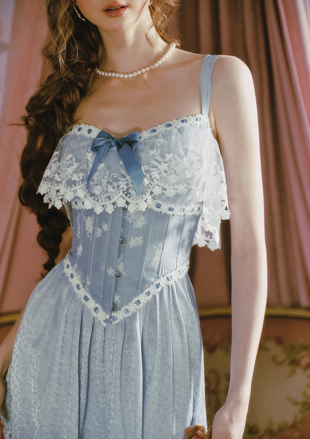 Ice Jade Flower Corset (underbust) Pre-order / XL