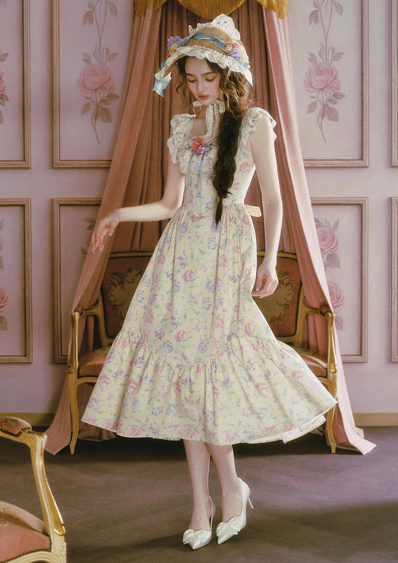 Honey Tea Garden Dress In-stock / S