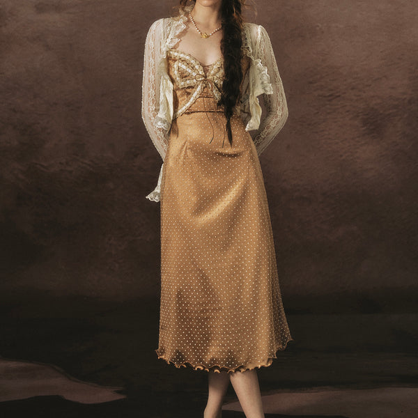 Candlelight Golden Butterfly Dress