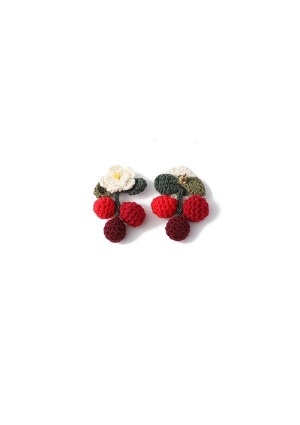 Waxberry Knit Ear Stud & Clip