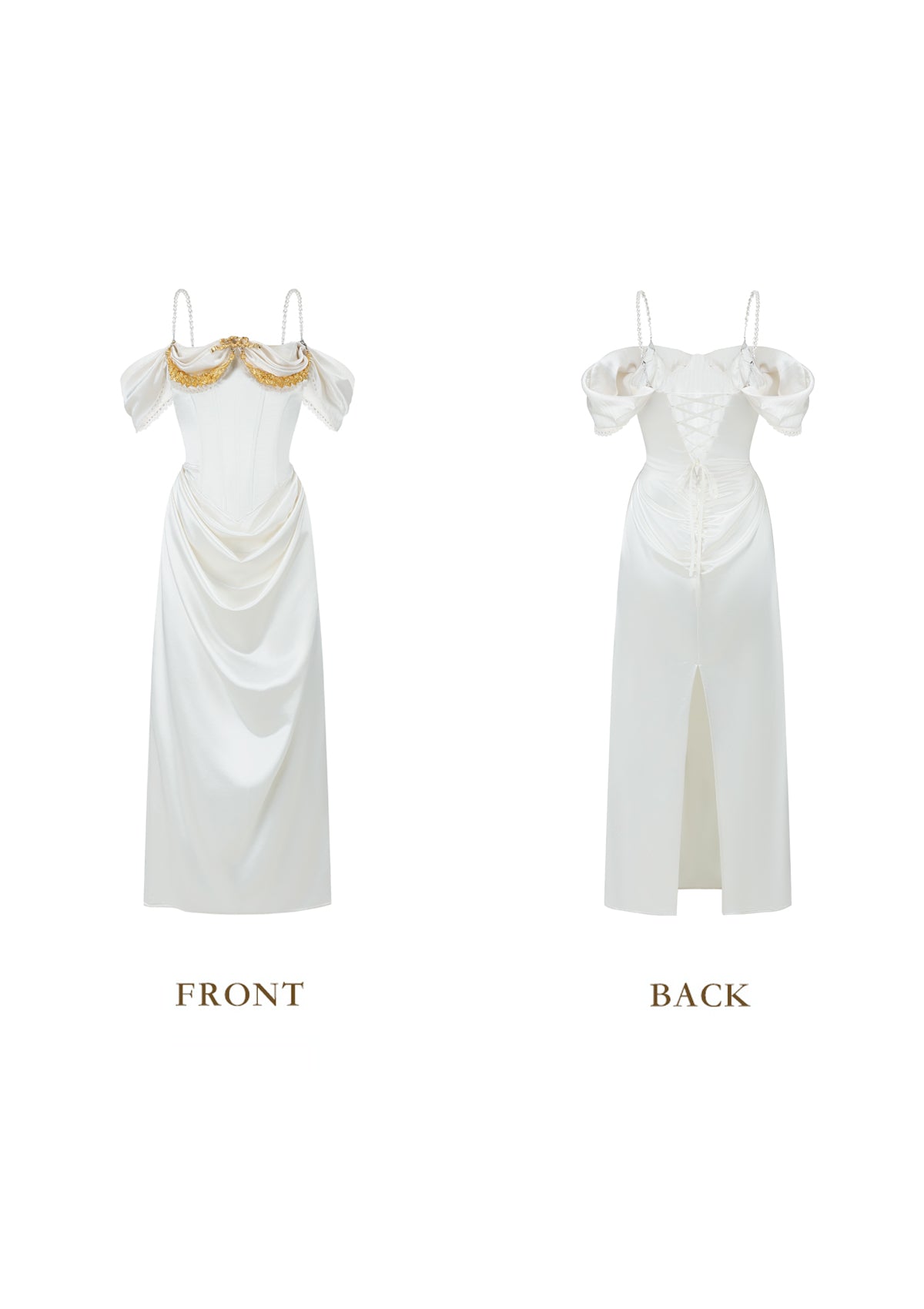 Ivory Maxi Corset Dress L