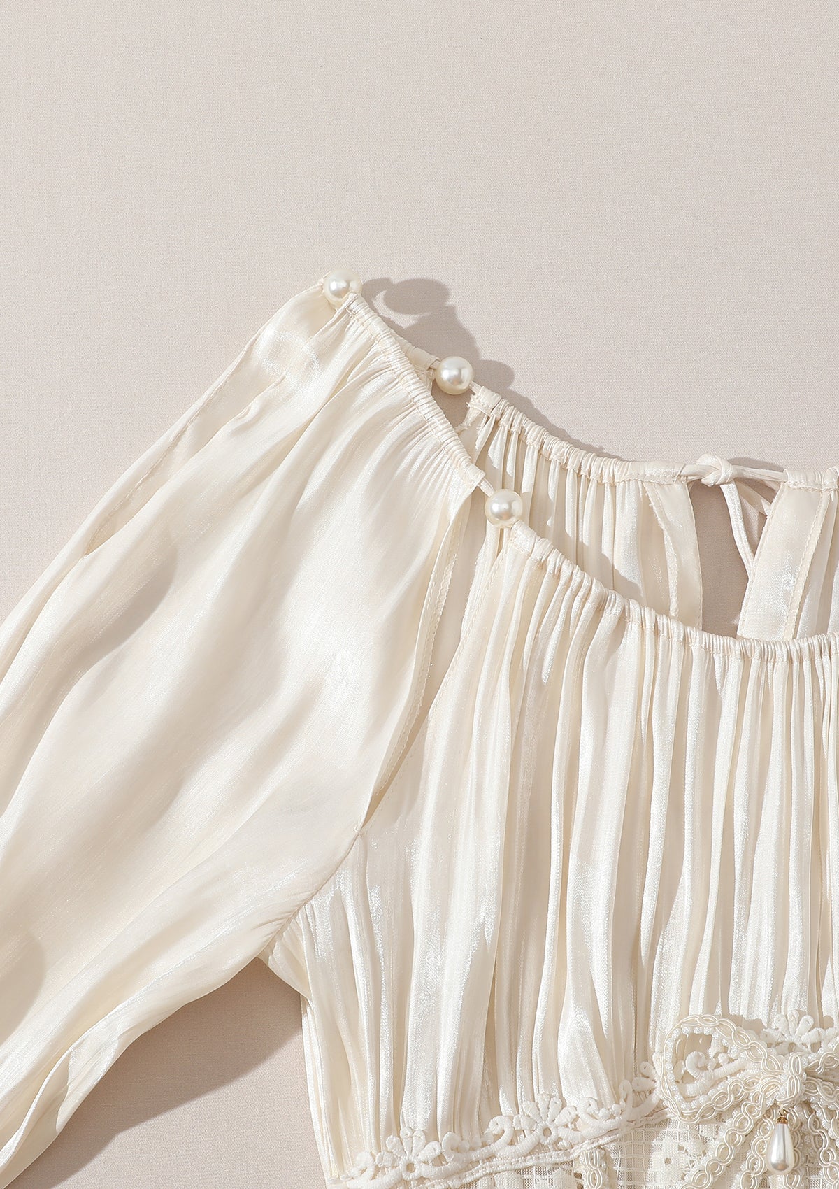 Lacemade white satin dress - Fairycore butterfly sleeve detail
