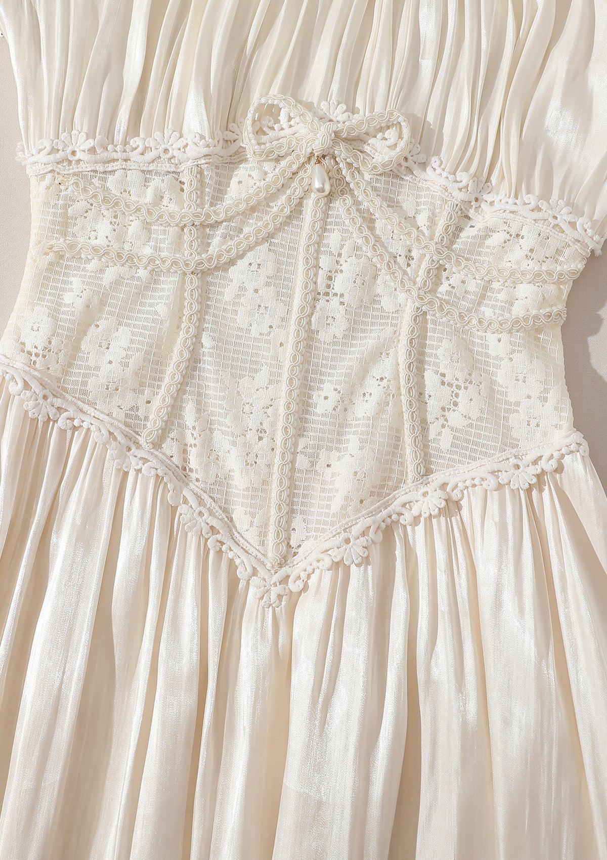 Lacemade coquette white dress - Hourglass lace and satin midi