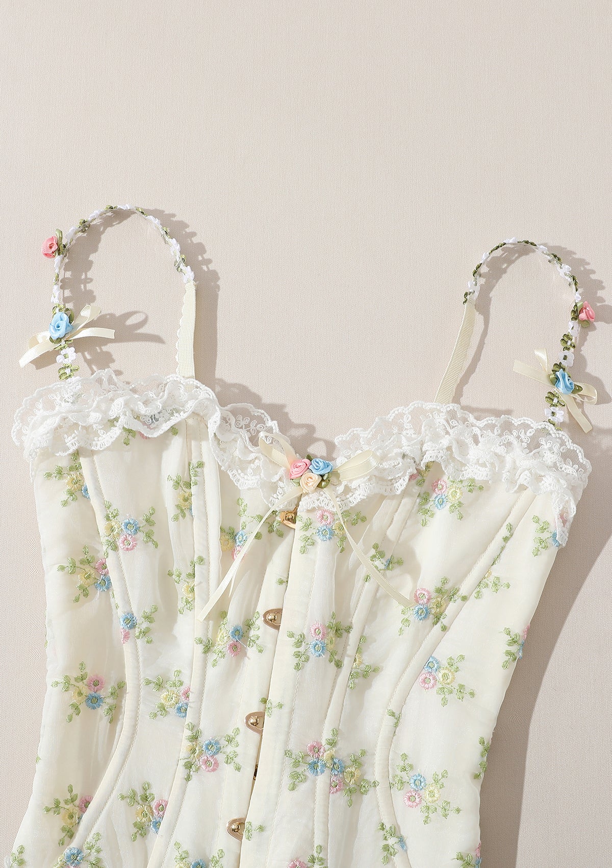 gasa＊Flora embroidery corset Flora Embroidery Corset / Handmade Bustier - Etsy