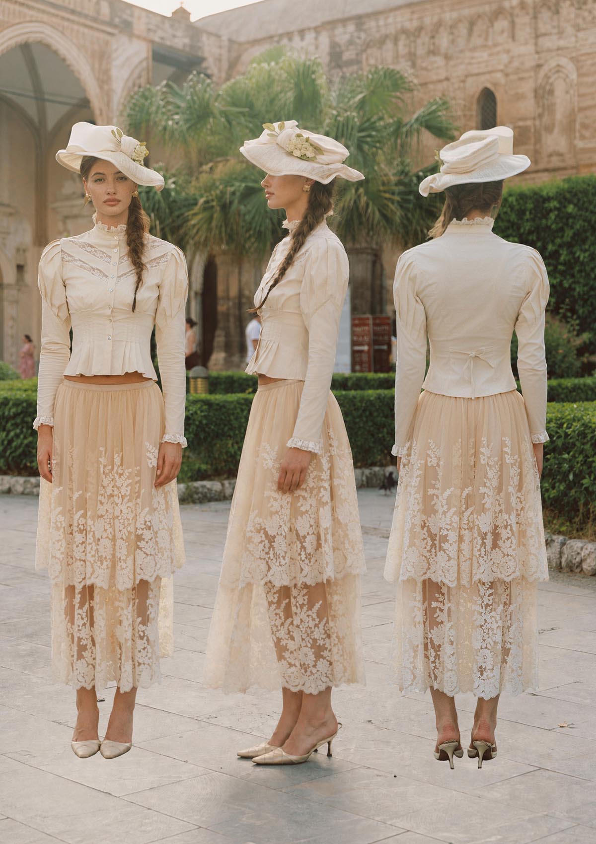 Rose Cape Blouse - Beige