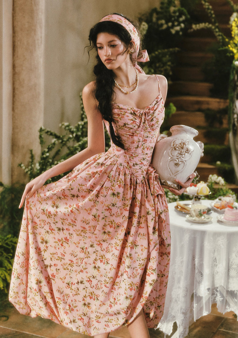 corset dress floral Floral Garden Sweet Tea Corset Dress In Stock / M / Dress