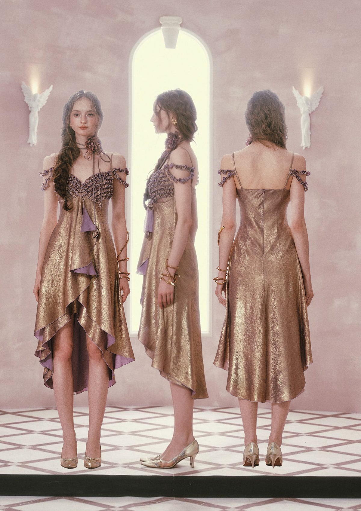 Purple Gold Aria Dress In-stock / L Purple Gold Aria Dress In-stock / L