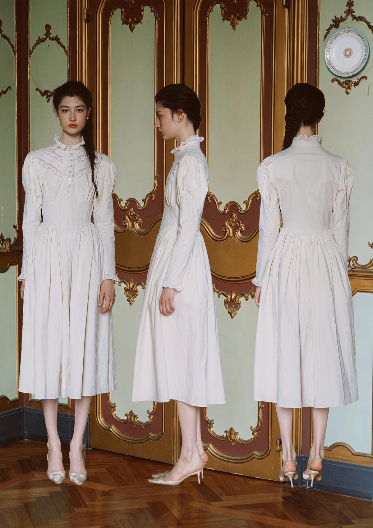 Rose Cape Dress - Beige