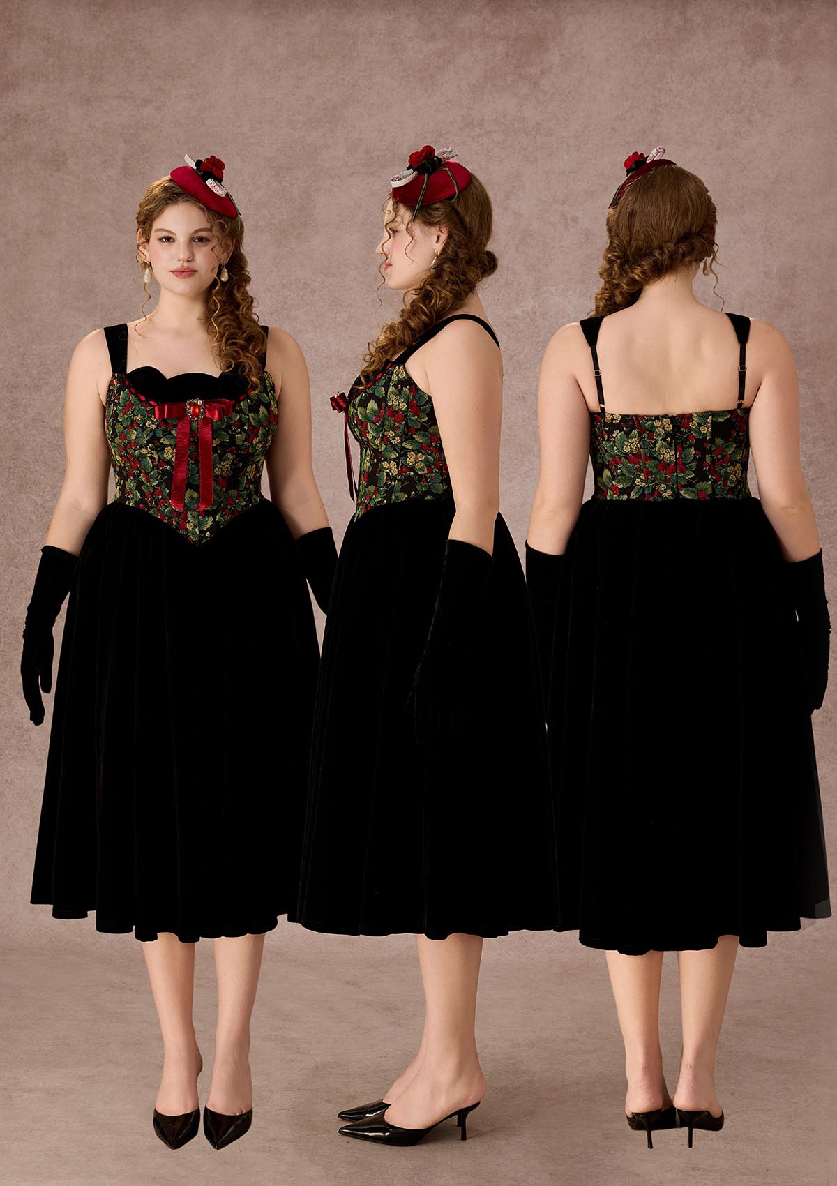 Curve&Plus Smoked Berries Corset Dress