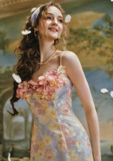 Oil Paint Floral Court Dress