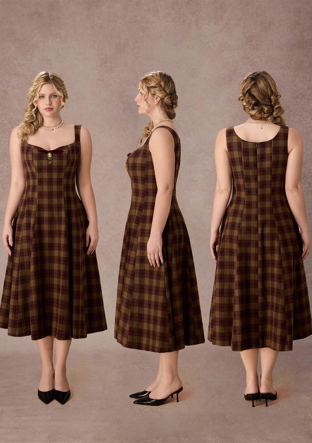 Curve&amp;Plus Tartan Majesty Maxi Dress