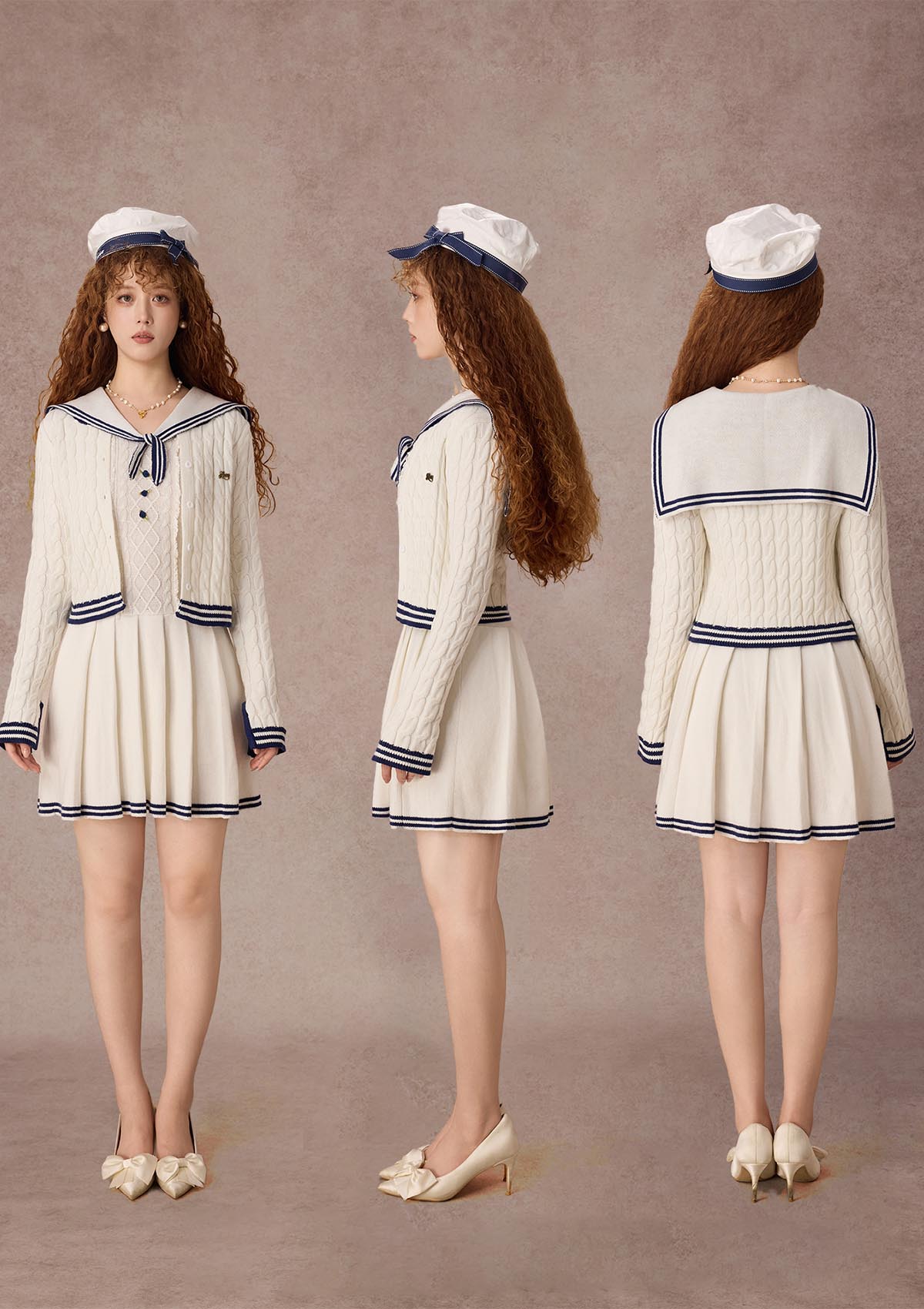 White Sail Maiden Cable Knit Cardigan