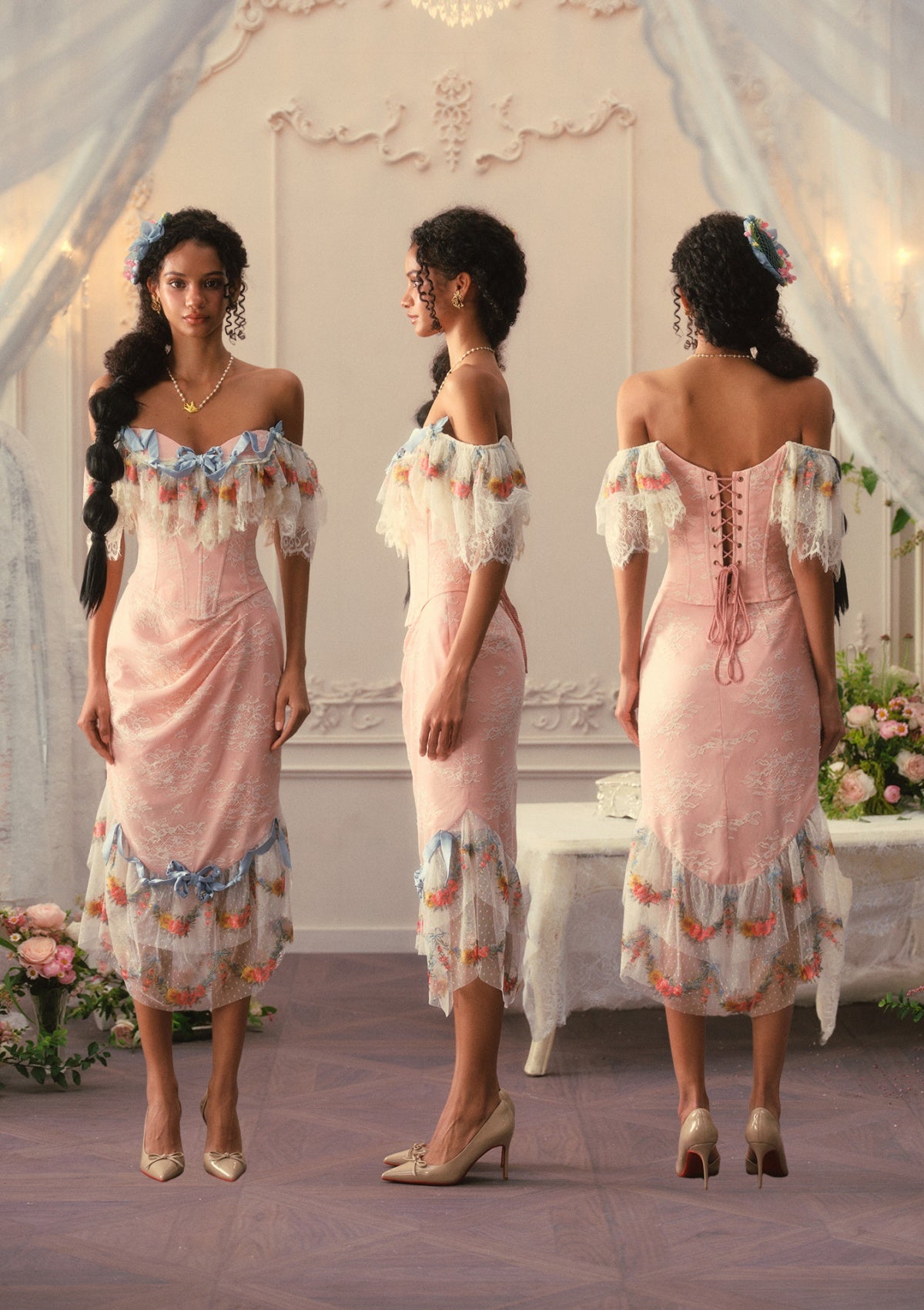 Floral Dreamweave Corset Dress