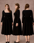Curve&Plus Courtyard Rendezvous Knit Dress (Black)