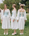 Moonlit Ice Castle Corset - Front, Side and Back View