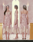 Lacemade "Floral Vine Fairy Shoes" - Front, Side, and Back View with Model Info