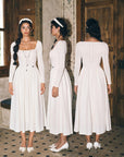 Courtyard Rendezvous Knit Dress (White)