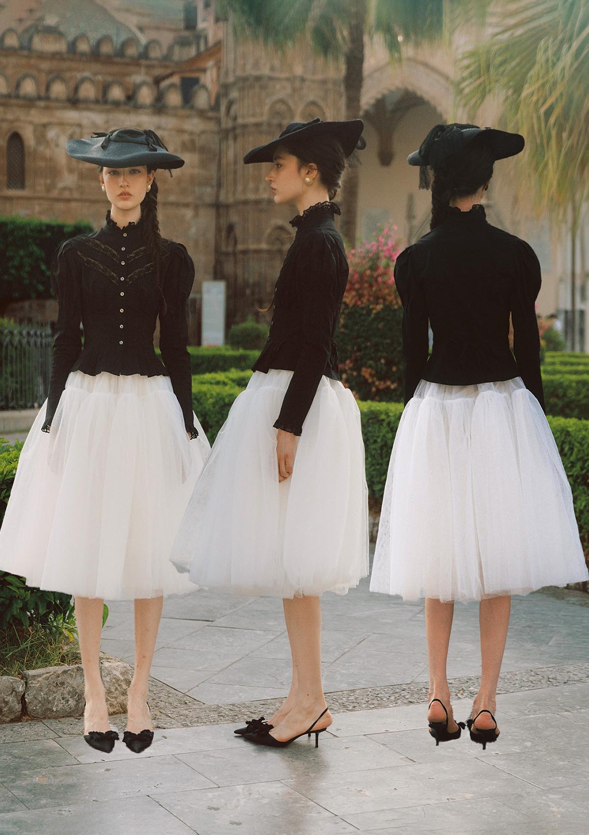 Rose Cape Blouse - Raven