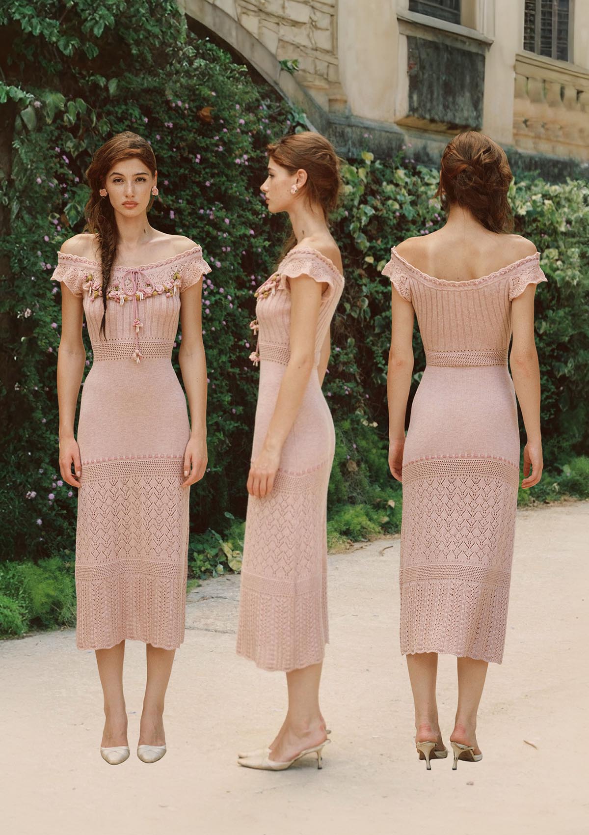 Dewdrop Rose Knit Dress