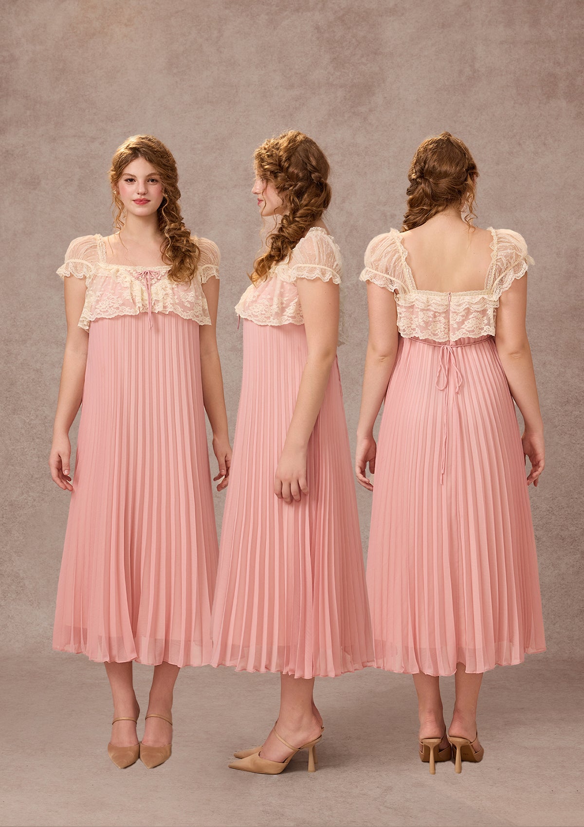 morley blush dress with pleats Morley Xori Dress