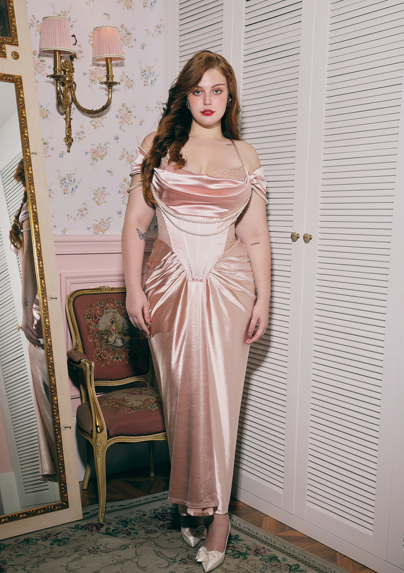 Muse Baroque Pink Corset Dress | Plus Size - Lacemade 2XL / In-Stock Muse Baroque Pink Corset Dress | Plus Size - Lacemade 2XL / In-Stock