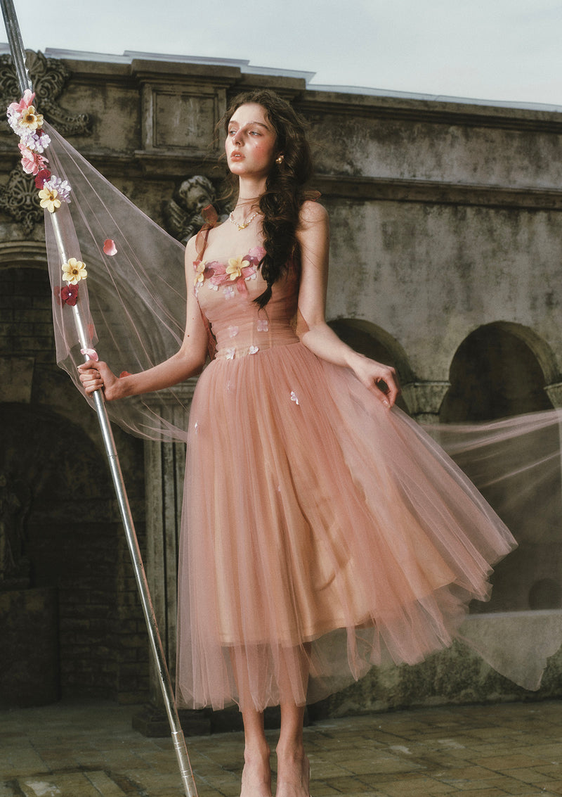 Fluttering Ribbon Dance Corset Dress
