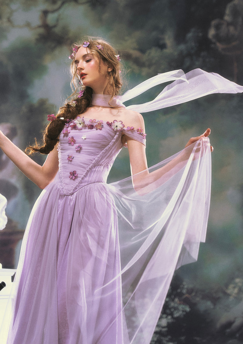 open lace back dress Iris Midi Dress in Lavender Mist main image 0